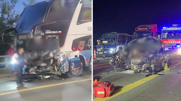 Cuatro fallecidos deja grave colisión entre bus interurbano y vehículo menor en Puente Llacolén